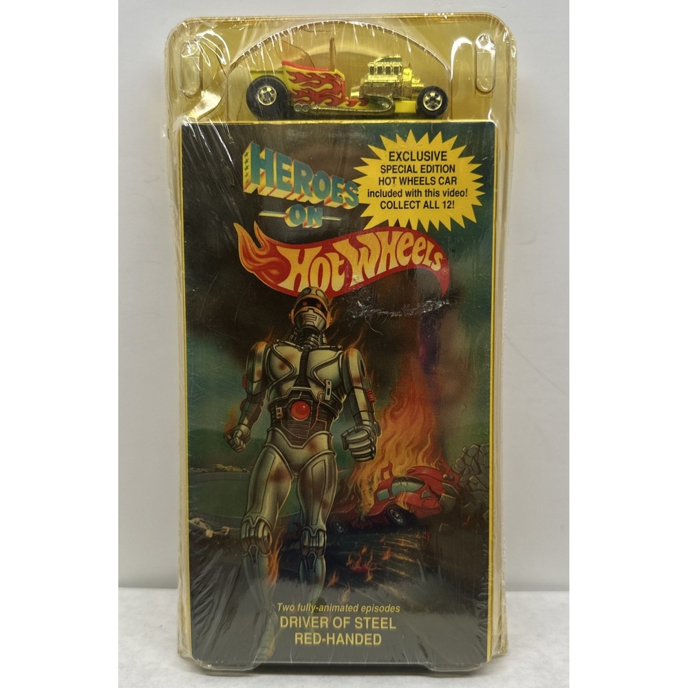 Heroes On Hot Wheels 1991 VHS Driver & Red-Handed with Yellow T-BUCKET 1:64